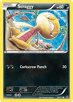 Scraggy Pokemon card from Furious Fists