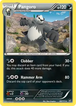 Pangoro Pokemon card from Furious Fists