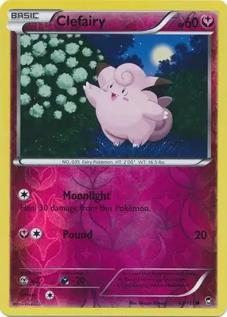 Clefairy Reverse Holo Pokemon card from Furious Fists