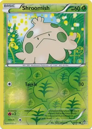Shroomish Reverse Holo Pokemon card from Furious Fists