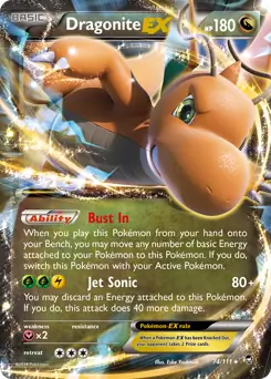 Dragonite EX Pokemon card from Furious Fists