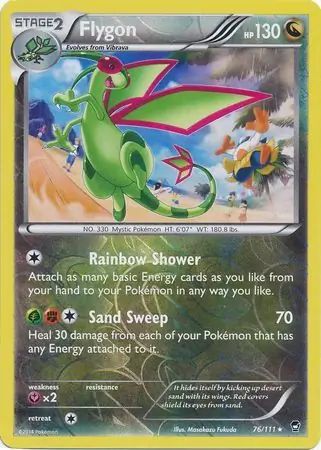 Flygon Reverse Holo Pokemon card from Furious Fists