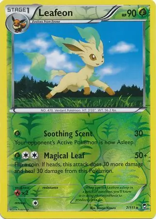 Leafeon Reverse Holo Pokemon card from Furious Fists