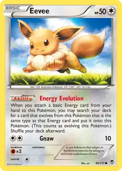Eevee Pokemon card from Furious Fists