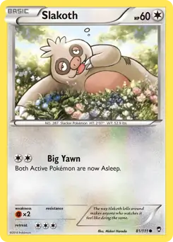 Slakoth Pokemon card from Furious Fists