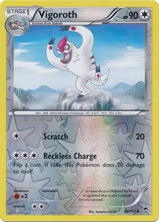 Vigoroth Reverse Holo Pokemon card from Furious Fists