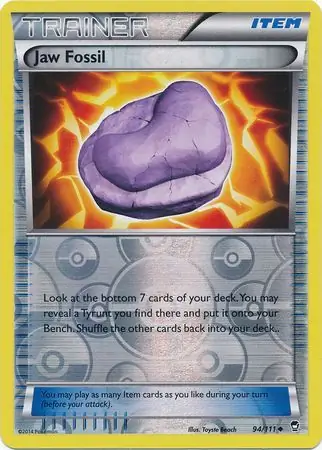 Jaw Fossil Reverse Holo Pokemon card from Furious Fists