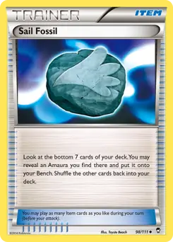 Sail Fossil Pokemon card from Furious Fists