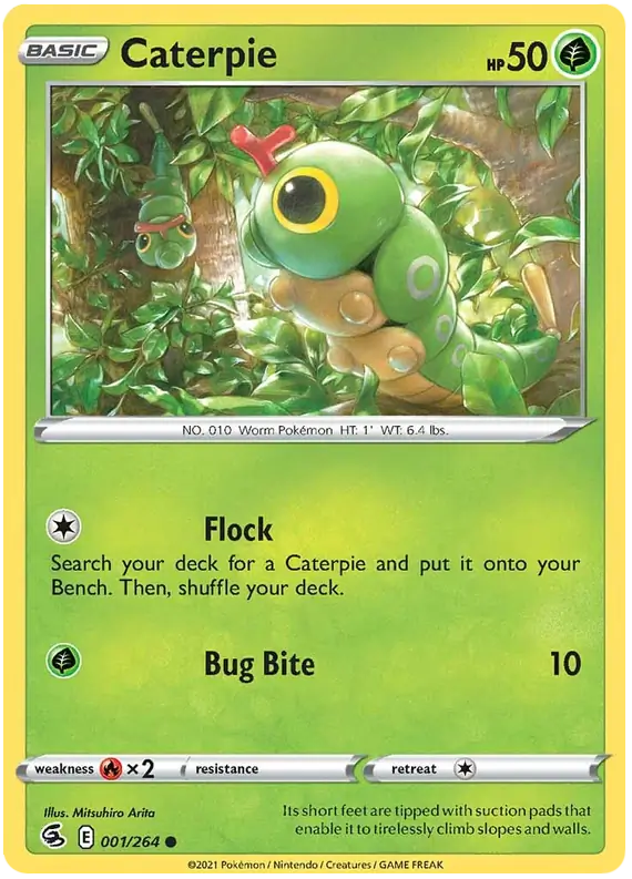 Caterpie Pokemon card from Fusion Strike
