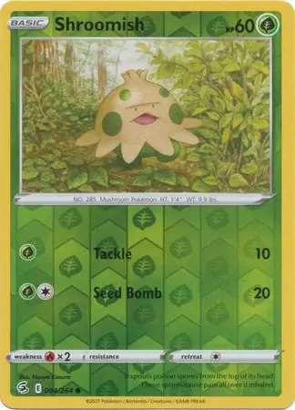 Shroomish Reverse Holo Pokemon card from Fusion Strike