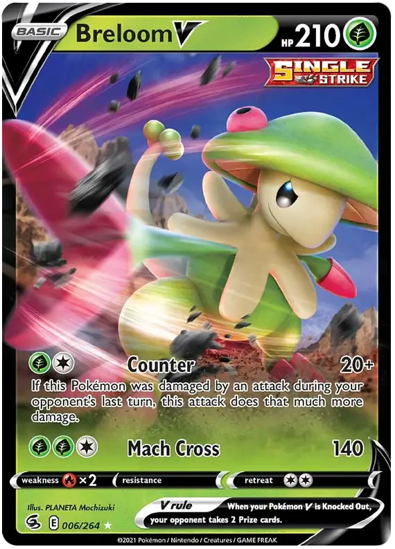 Breloom V Pokemon card from Fusion Strike