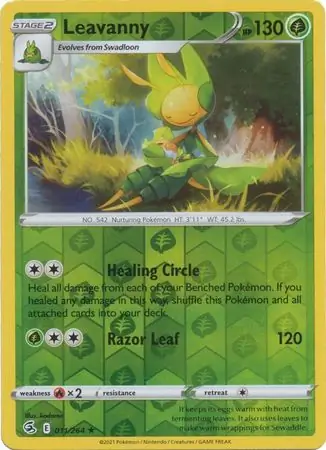 Leavanny Reverse Holo Pokemon card from Fusion Strike