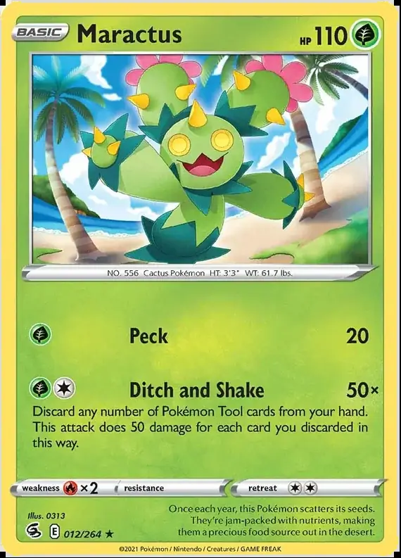 Maractus Pokemon card from Fusion Strike