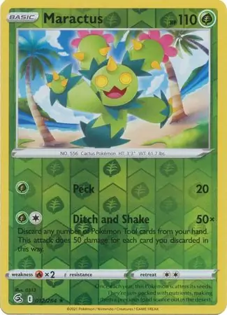 Maractus Reverse Holo Pokemon card from Fusion Strike