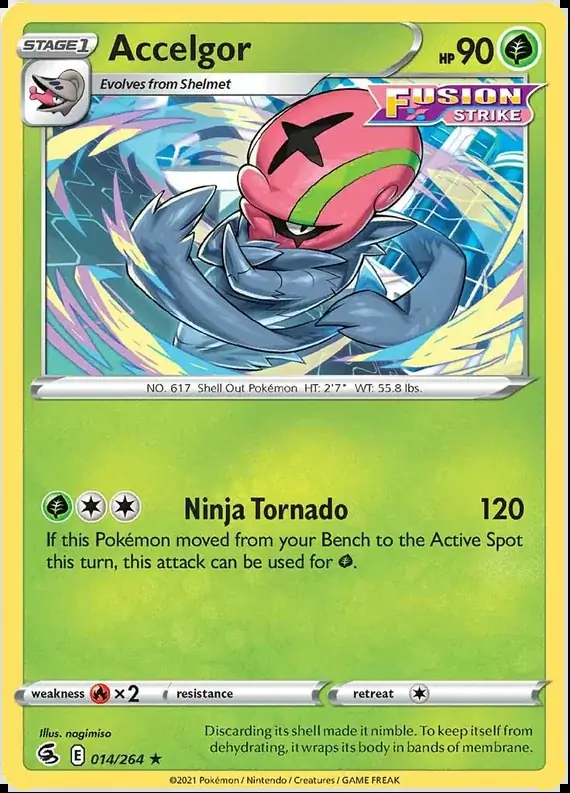 Accelgor Pokemon card from Fusion Strike