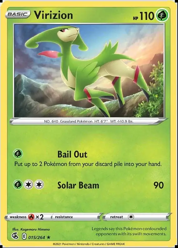 Virizion Pokemon card from Fusion Strike