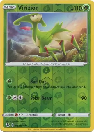 Virizion Reverse Holo Pokemon card from Fusion Strike