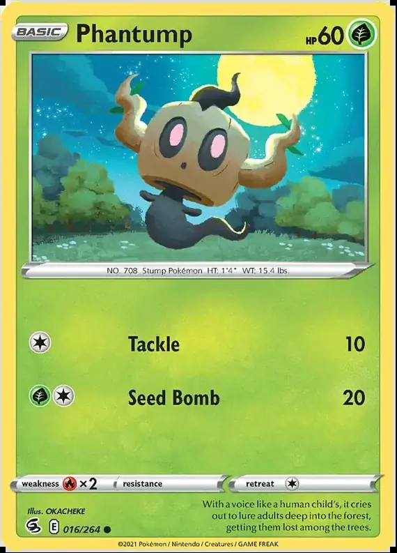 Phantump Pokemon card from Fusion Strike
