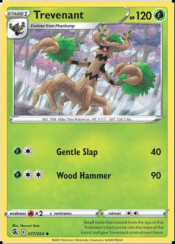 Trevenant Pokemon card from Fusion Strike