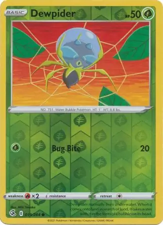 Dewpider Reverse Holo Pokemon card from Fusion Strike