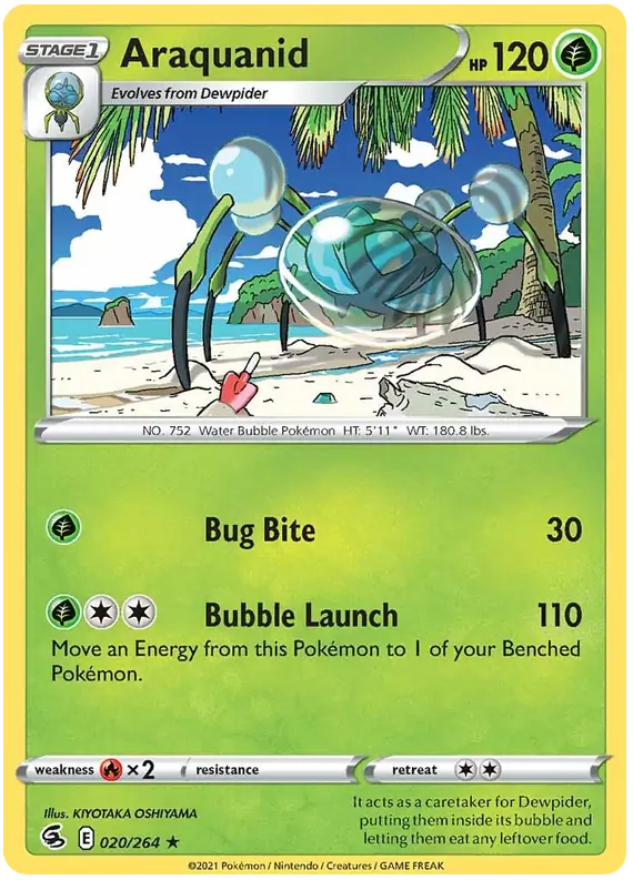 Araquanid Pokemon card from Fusion Strike