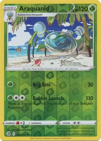 Araquanid Reverse Holo Pokemon card from Fusion Strike