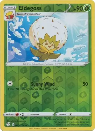 Eldegoss Reverse Holo Pokemon card from Fusion Strike