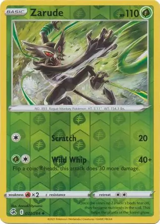 Zarude Reverse Holo Pokemon card from Fusion Strike