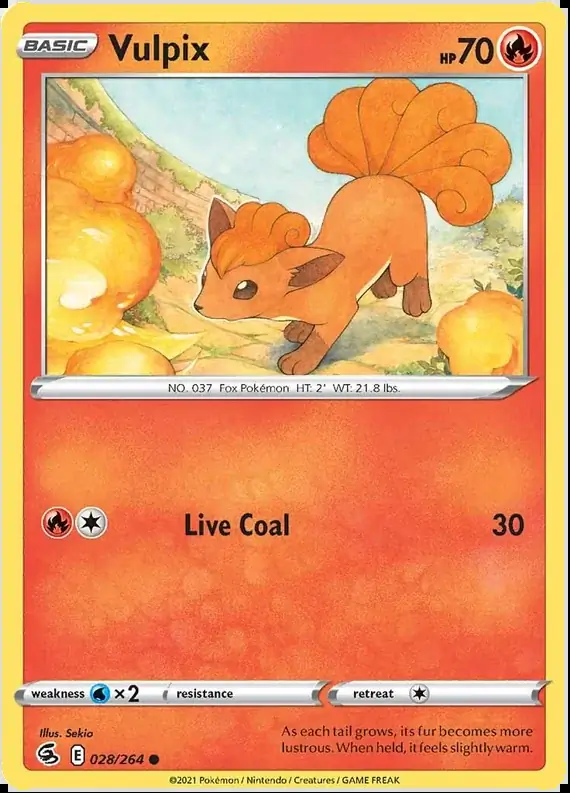 Vulpix Pokemon card from Fusion Strike