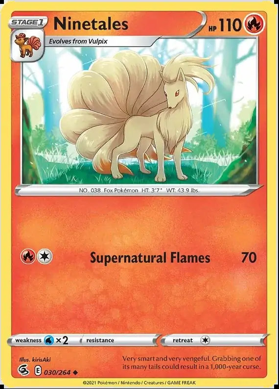 Ninetales Pokemon card from Fusion Strike