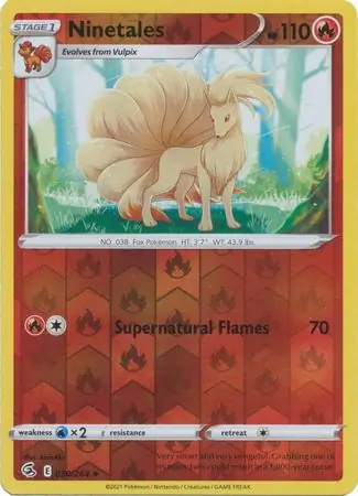Ninetales Reverse Holo Pokemon card from Fusion Strike