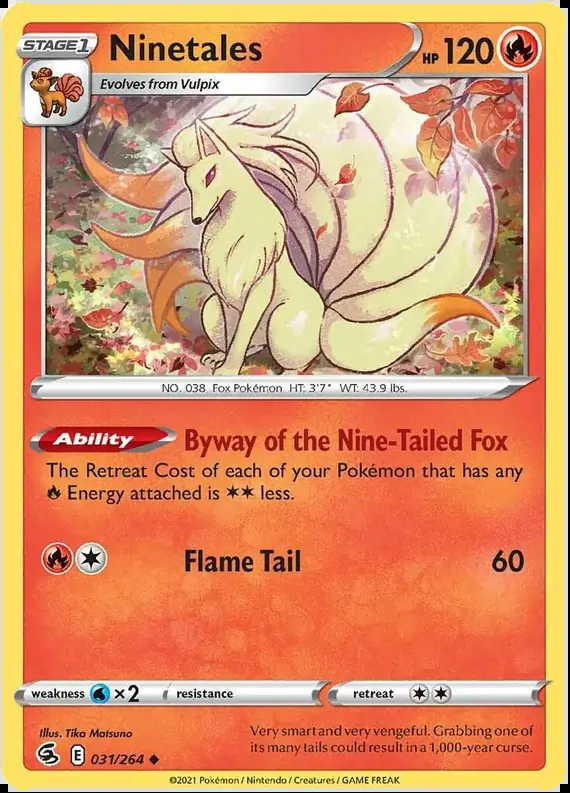 Ninetales Pokemon card from Fusion Strike