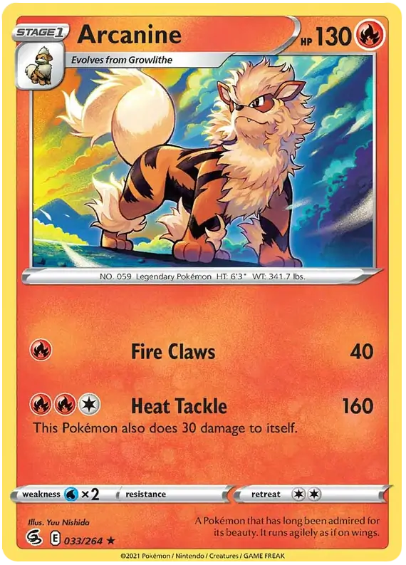 Arcanine Pokemon card from Fusion Strike