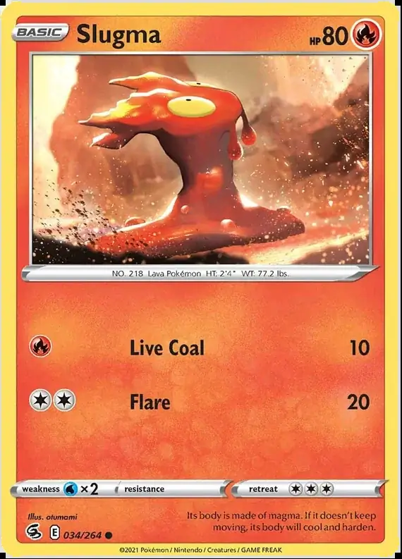 Slugma Pokemon card from Fusion Strike