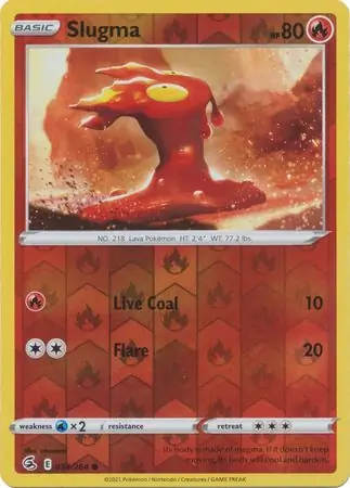 Slugma Reverse Holo Pokemon card from Fusion Strike