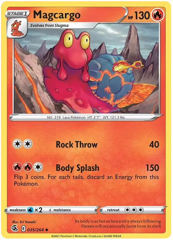 Magcargo Pokemon card from Fusion Strike