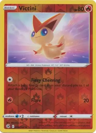 Victini Reverse Holo Pokemon card from Fusion Strike
