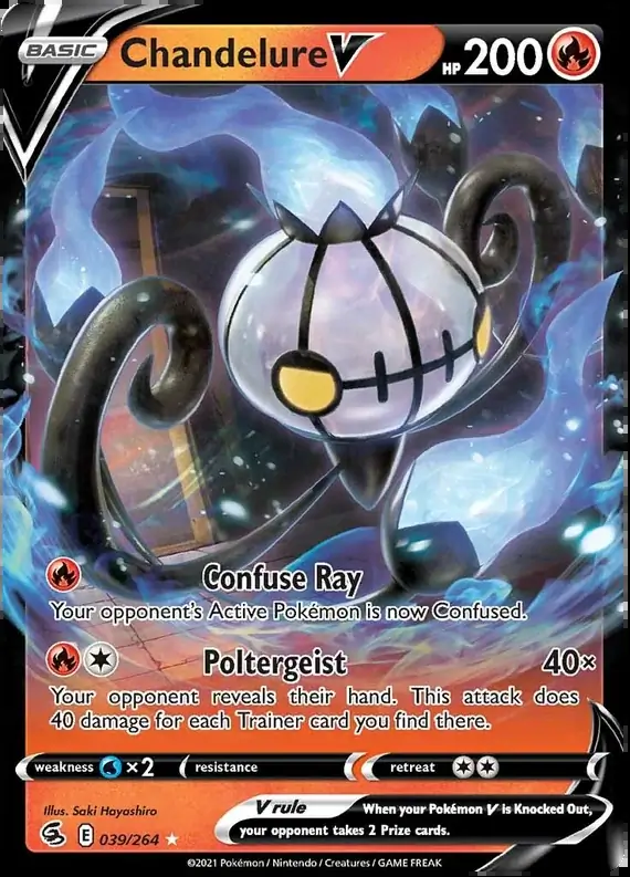 Chandelure V Pokemon card from Fusion Strike