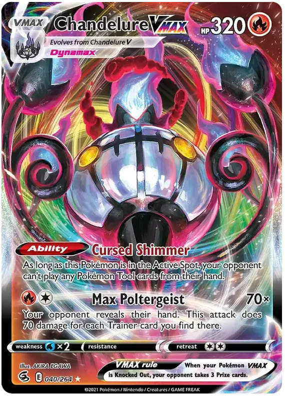 Chandelure VMAX Pokemon card from Fusion Strike