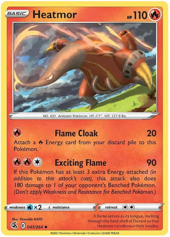 Heatmor Pokemon card from Fusion Strike