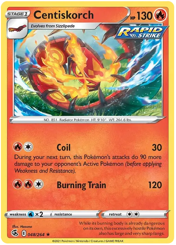 Centiskorch Pokemon card from Fusion Strike