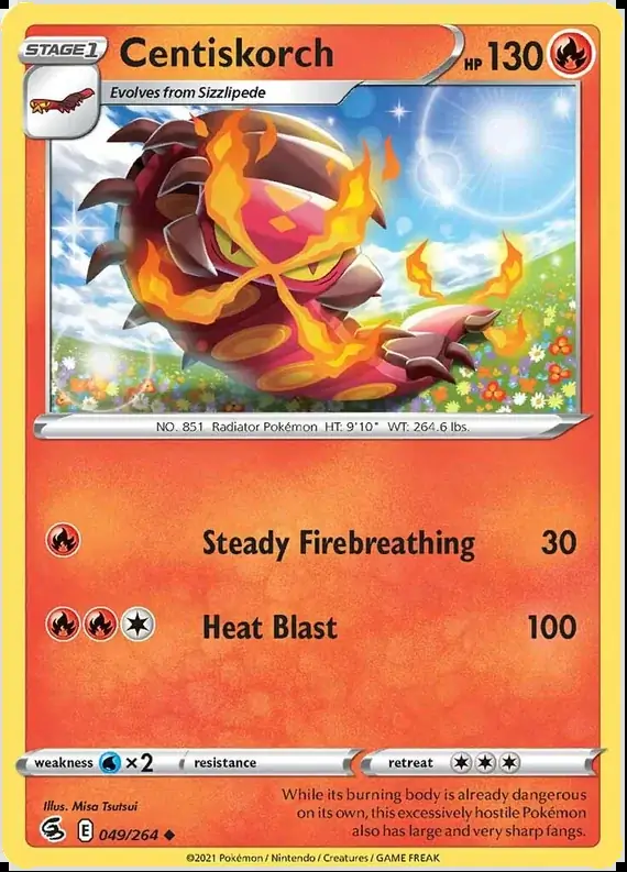 Centiskorch Pokemon card from Fusion Strike