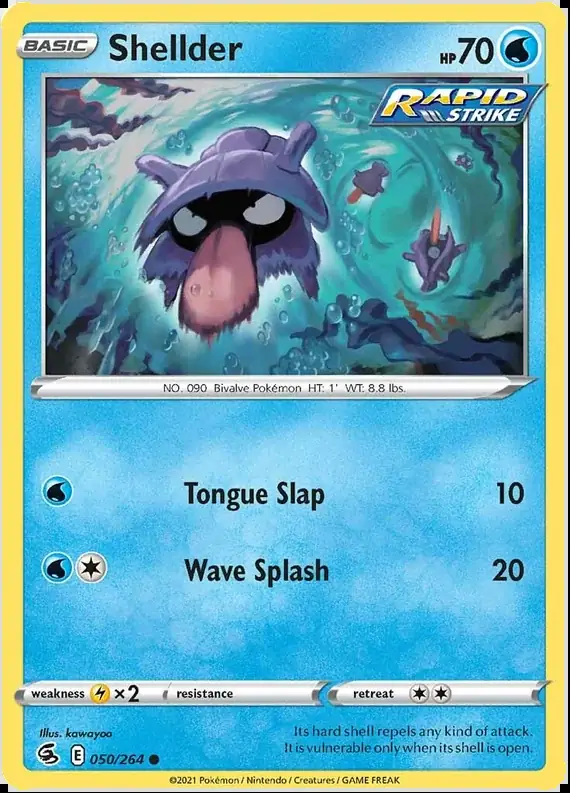 Shellder Pokemon card from Fusion Strike