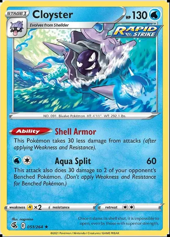 Cloyster Pokemon card from Fusion Strike
