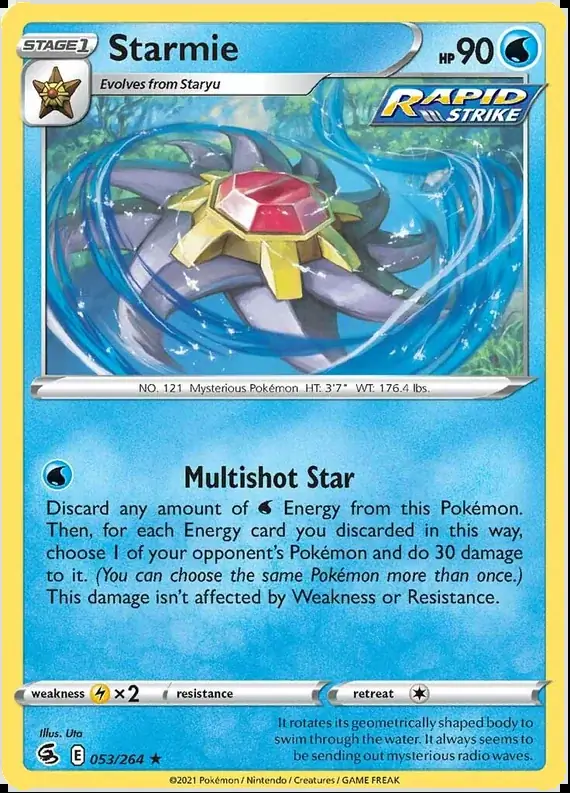 Starmie Pokemon card from Fusion Strike