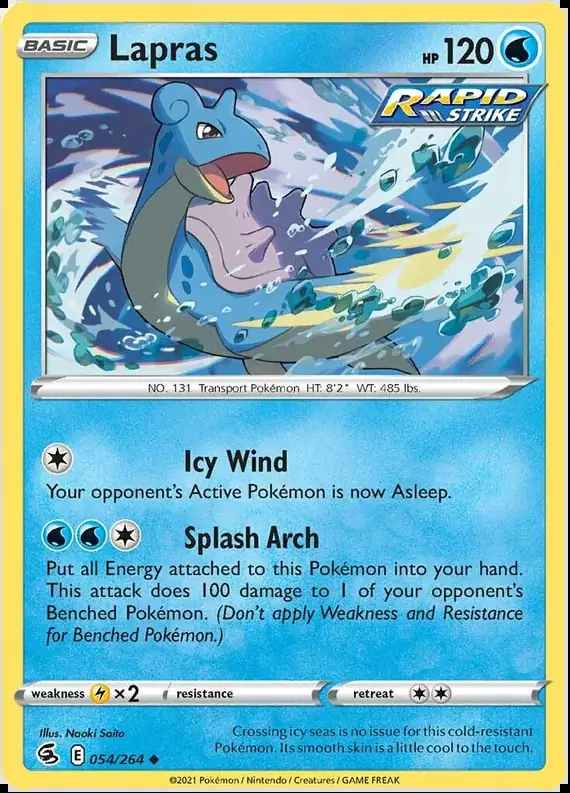 Lapras Pokemon card from Fusion Strike