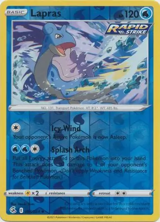 Lapras Reverse Holo Pokemon card from Fusion Strike