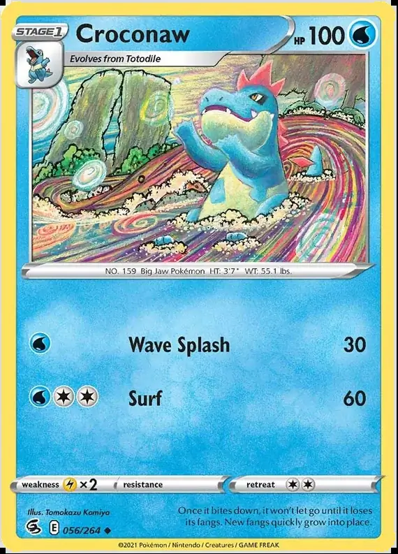 Croconaw Pokemon card from Fusion Strike