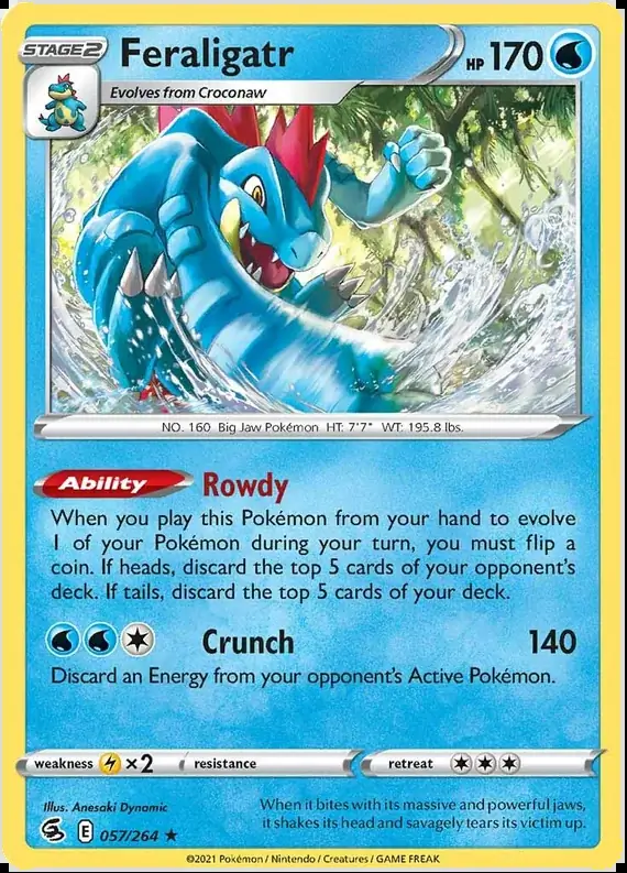 Feraligatr Pokemon card from Fusion Strike