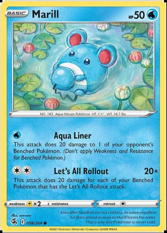 Marill Pokemon card from Fusion Strike